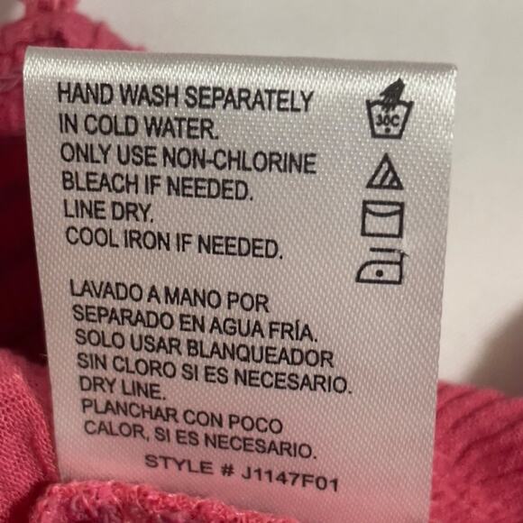 PATRONS OF PEACE Keyhole Crinkle Tank Ruffle Strap Bubble Gum NWT Medium - Picture 14 of 15